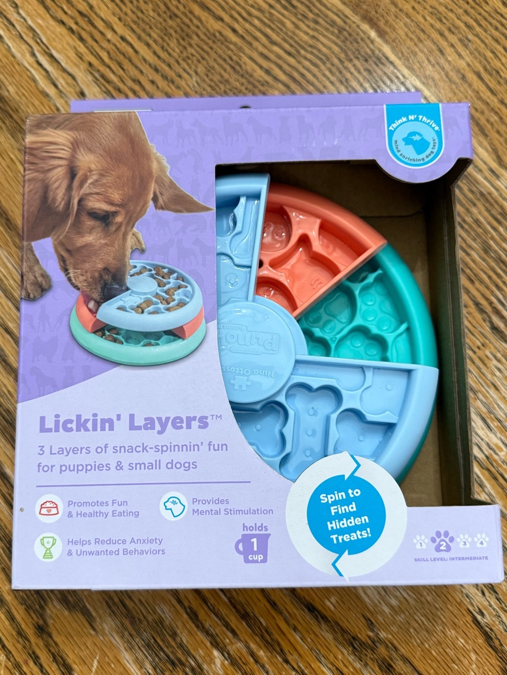 Outward Hound Lickin' Layers Treat Spinner - Blue, Teal & Coral
